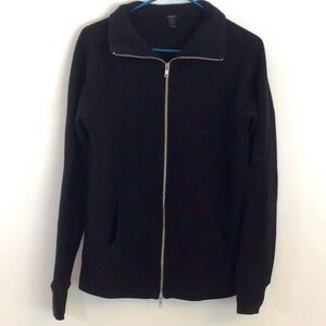 J Crew Black Sweatshirt Small Full Zip